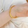 24k Guld Färg Snidad Blomma Rund Cirkel Manschett Armbandsarmband för Kvinnor Bröllopsmycken Festpresenter Grossist