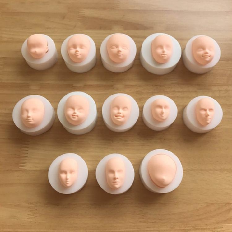 Dolls Head Face Mould, Silicone Baby Head Molds, Baby Shower Fondant Cake Mould