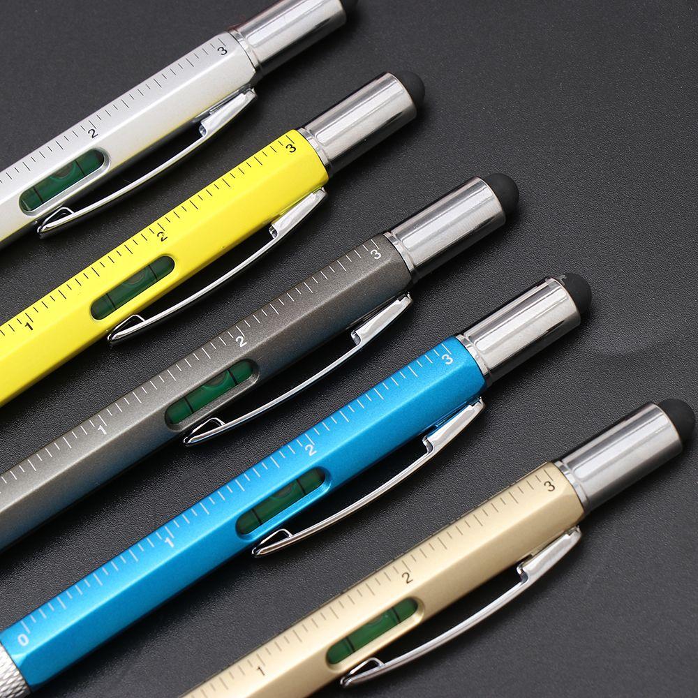 Plastic Screen Touch Spirit Level Ballpoint Pen Capacitive Pen Ruler Gadgets Multi-functional Pen