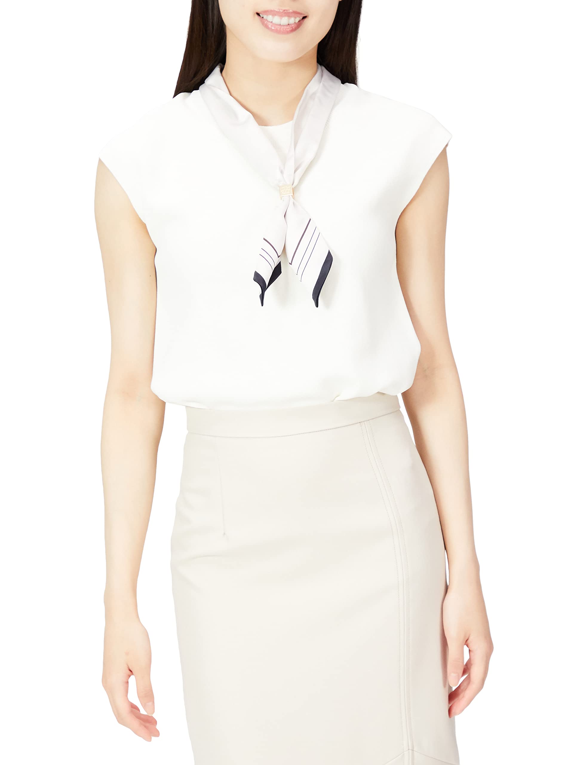 

Jill by Jill Stuart Sweater [SALON Series] Scarf Bow Tie Knit Women s White FR