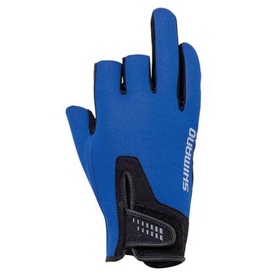 SHIMANO Pearl Fit Gloves 5 Cut Blue L GL-092Q