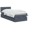 LED Storage Bed with Mattress Dark Grey 90 x 200 cm Velvet