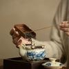 200ml Ru Kiln Blue and White Dragon Pattern Porcelain Teapot High-End Tea Bowl Tea Ceremony Set Hand-Held Teapot KungFu Tea Set