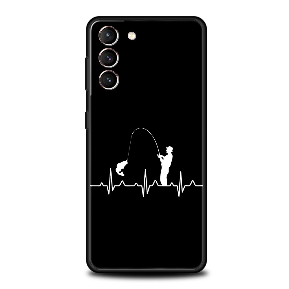 Phone Case For Samsung Galaxy S24 S23 Ultra S22 S21 S20 FE 5G S10 S10E S9 Plus S8 Soft Silicone Black Cover Carp Fishing Fish