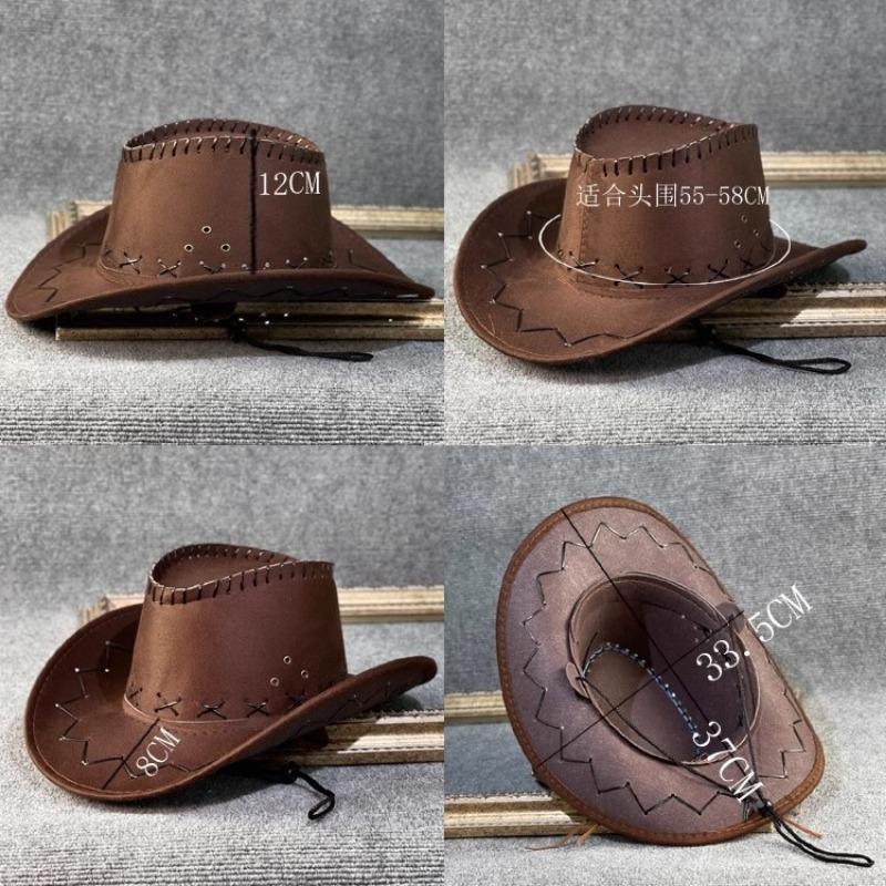 Chapéu de cowboy ocidental infantil verão exterior proteção solar viseira viagem chapéu de cavaleiro aba larga chapéu jazz masculino