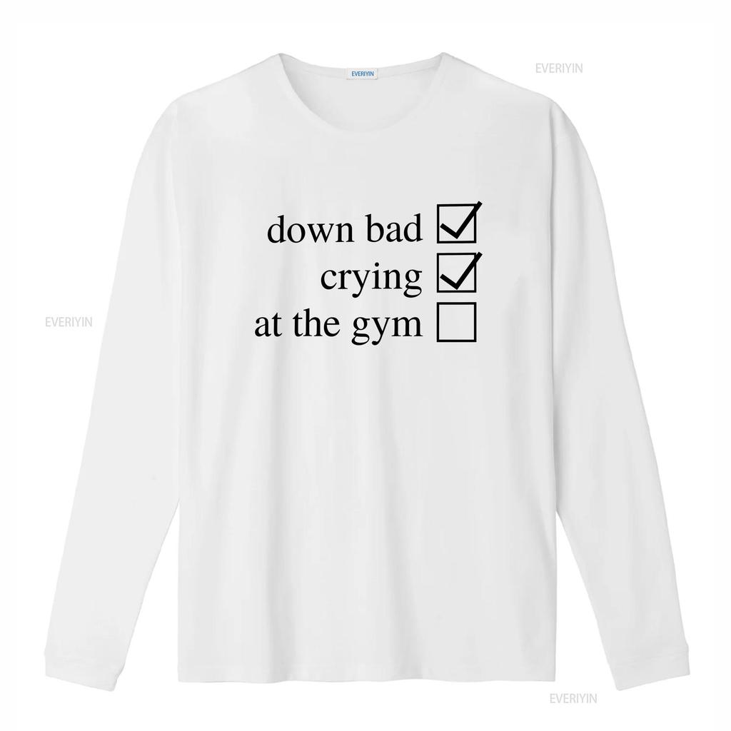 Crying at the Gym Down Bad T Shirt Pump Cover Women WorkouT vintage Washed Casual fashion Comfortable Slightly Breathable