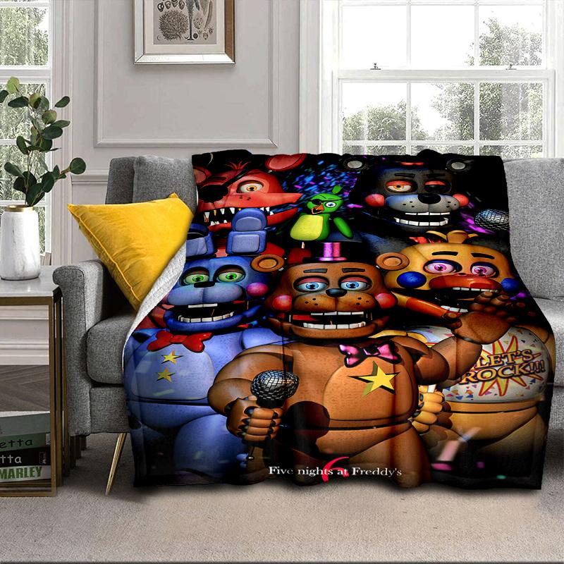 Five Nights At bears Horror Blanket Flannel Blanket for bed, sofa, Camping, Hiking, Picnic Essentials, gift for family Fan gifts