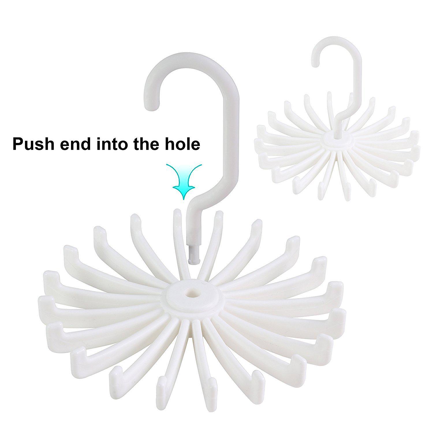 

White Rotating Multi-layer Scarf and Tie Rack 360° 11x14 CM