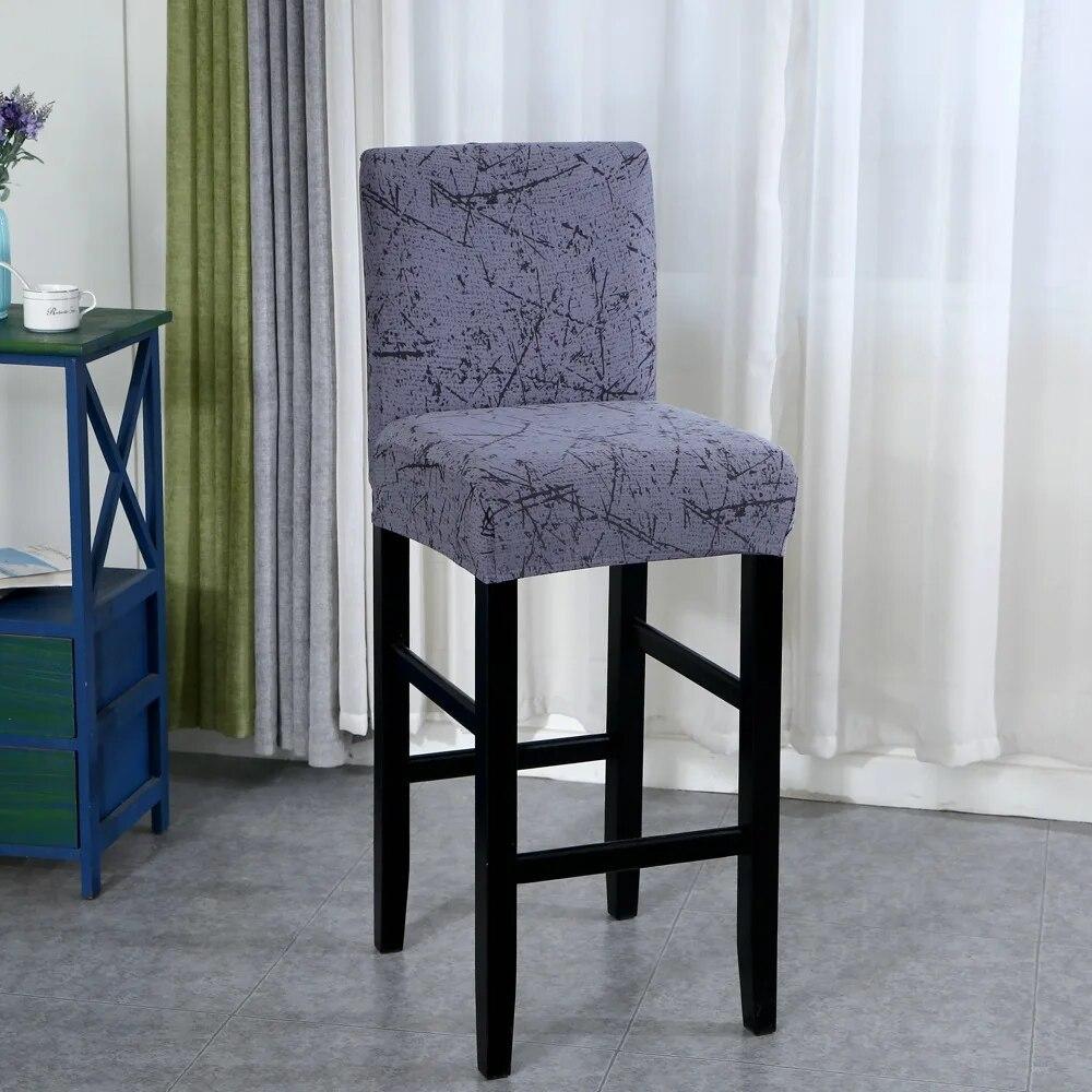 Elastic Bar Stool Chair Cover Home Dining Room Bar Seat Cover Geometric Style Restaurant Hotel Decor Washable Easy Cover