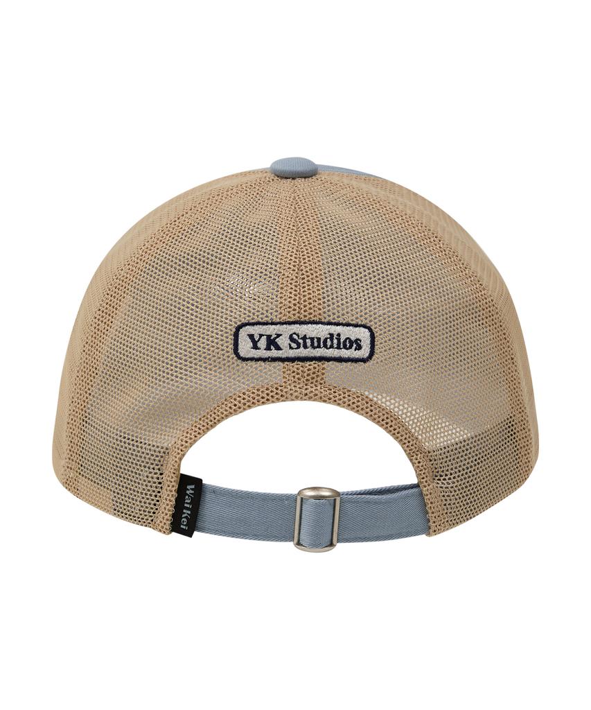 WAIKEI Detachable Bead String Mesh Ball Cap Sky Blue