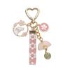 Pearl Cherry Blossom Heart Keychain: Cute Korean & French Style Bag Charm