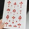 Diadema Rosso con Strass sulla Fronte e Adesivi Decorativi per il Viso in Stile Antico per il Trucco Hanfu