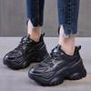 Popular Dad Shoes Women's 2025 Spring and Summer New Thick-soled Heightening Versatile Small Black Thick-soled Muffin Sneakers