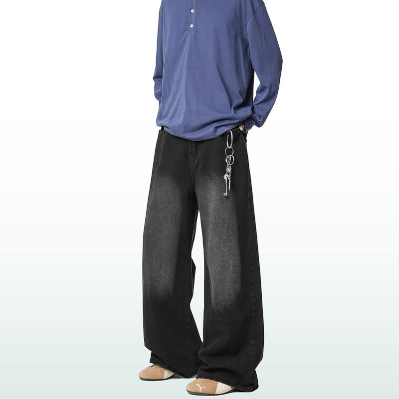 

Dream Made Американские Ретро Джинсы для Мужчин, Осенне-Зимние на Флисовой Подкладке и Утепленные Прямые Повседневные Мужские Длинные Брюки Black 2XL