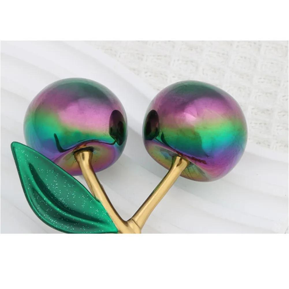 Gradient Color Cherry Pendant Summer Fruits Cherries Pendant Keyring for Coach Handbag Shoulder Bags Accessories Gift