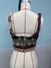 2025 High-Waisted Slimming Plaid Patchwork Zipper Bikini Camisole