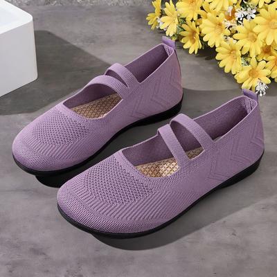Ademende Mesh Mary Jane Flats voor Dames Slip-on Comfortabele Casual Schoenen om te Lopen