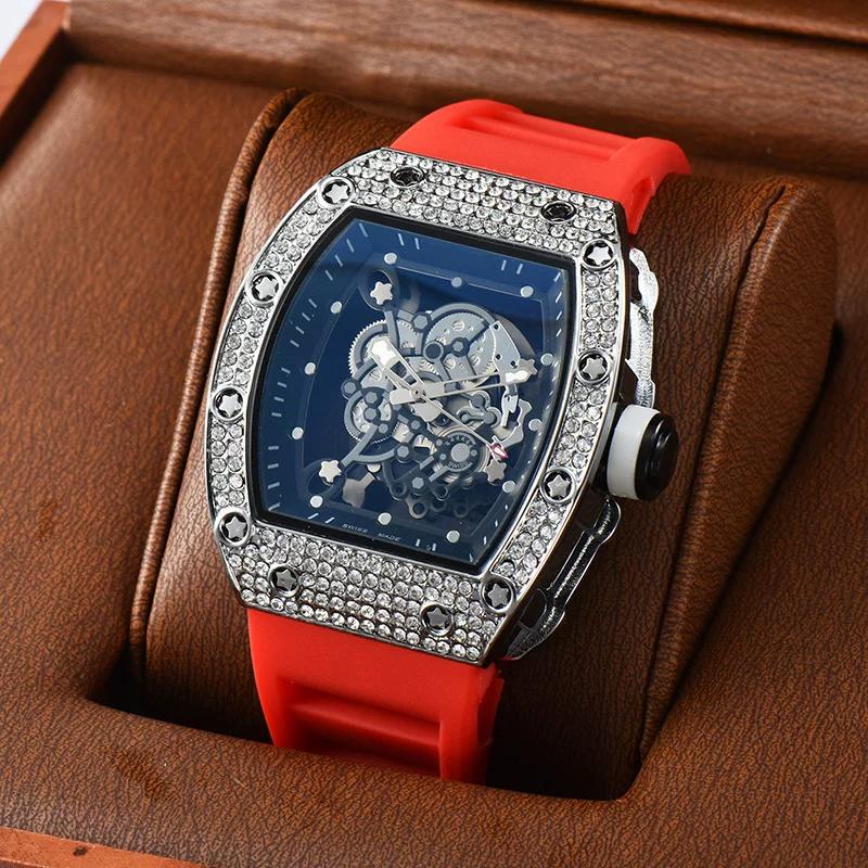 Precision Quartz Watch Barrel Watch New Arrival Hollow Personality Tiger Head Watch Diamond Trendy Best-Selling Men and Women Neutral