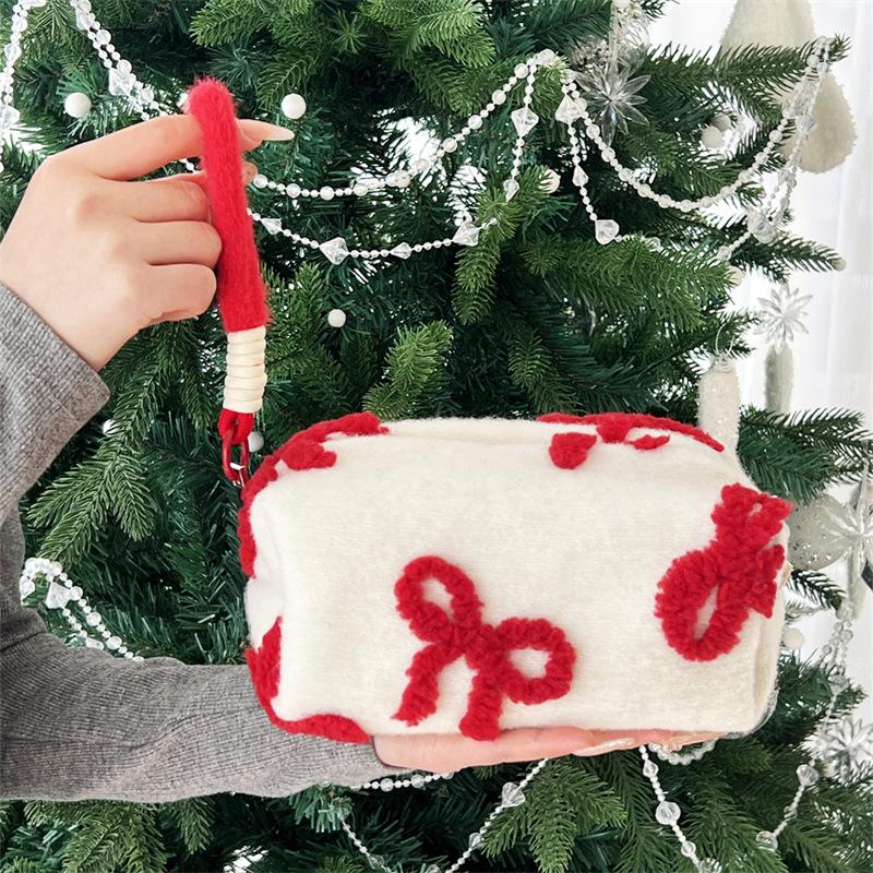 Cute Sweet Plush Makeup Bag Large Capacity Soft Storage Bag Large Clutch Portable Travel Cosmetic Toiletry Bags For Girls Gift