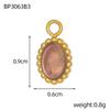 CARLIDANA Stainless Steel Multi-Color Natural Stone Jewelry Charm Fan Round Pendant for DIY Necklace Earrings Accessories