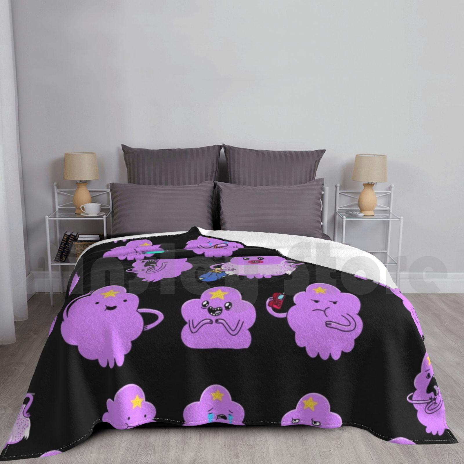 Lumpy Space Princess Blanket For Sofa Bed Travel Lumpy Space Princess Adventure Time Oh My Glob Finn And Jake Size: 75*100cm, Weight: 230 GSM