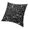 M Witch In Black Square Pillowcover Home Decor Occult Witchy Magic Cushions Throw Pillow For Car Double-Sided Printing