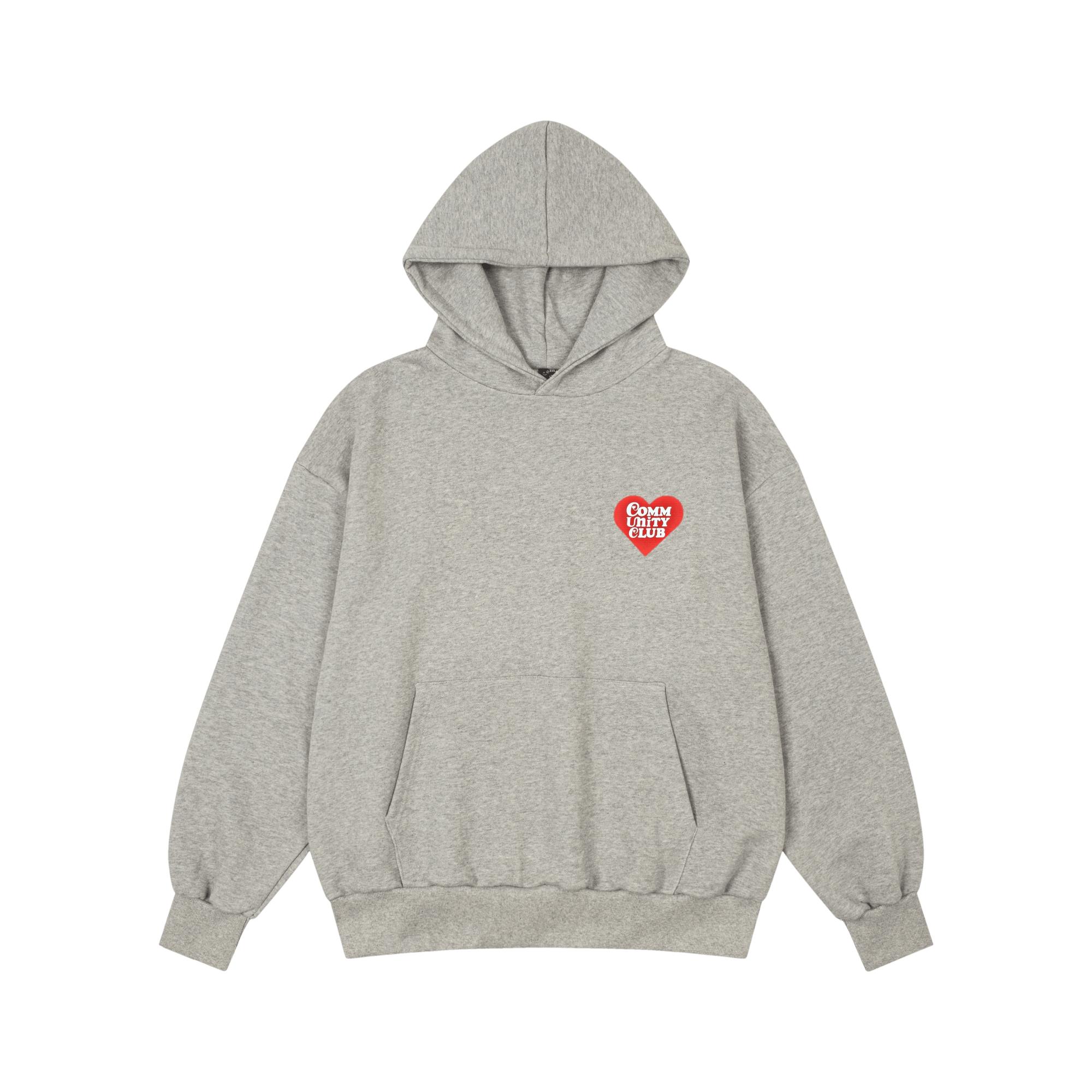 Community Club Full Of Hearts Hoodie Gray Xl