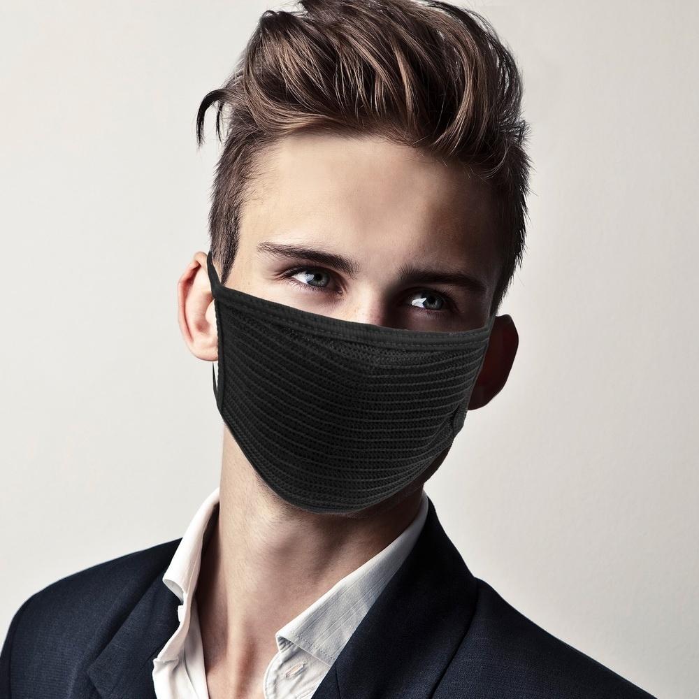 Unisex Trendy Cotton Face Masks Pattern Solid Black Mask Fashion Cute Half Face Mouth Muffle