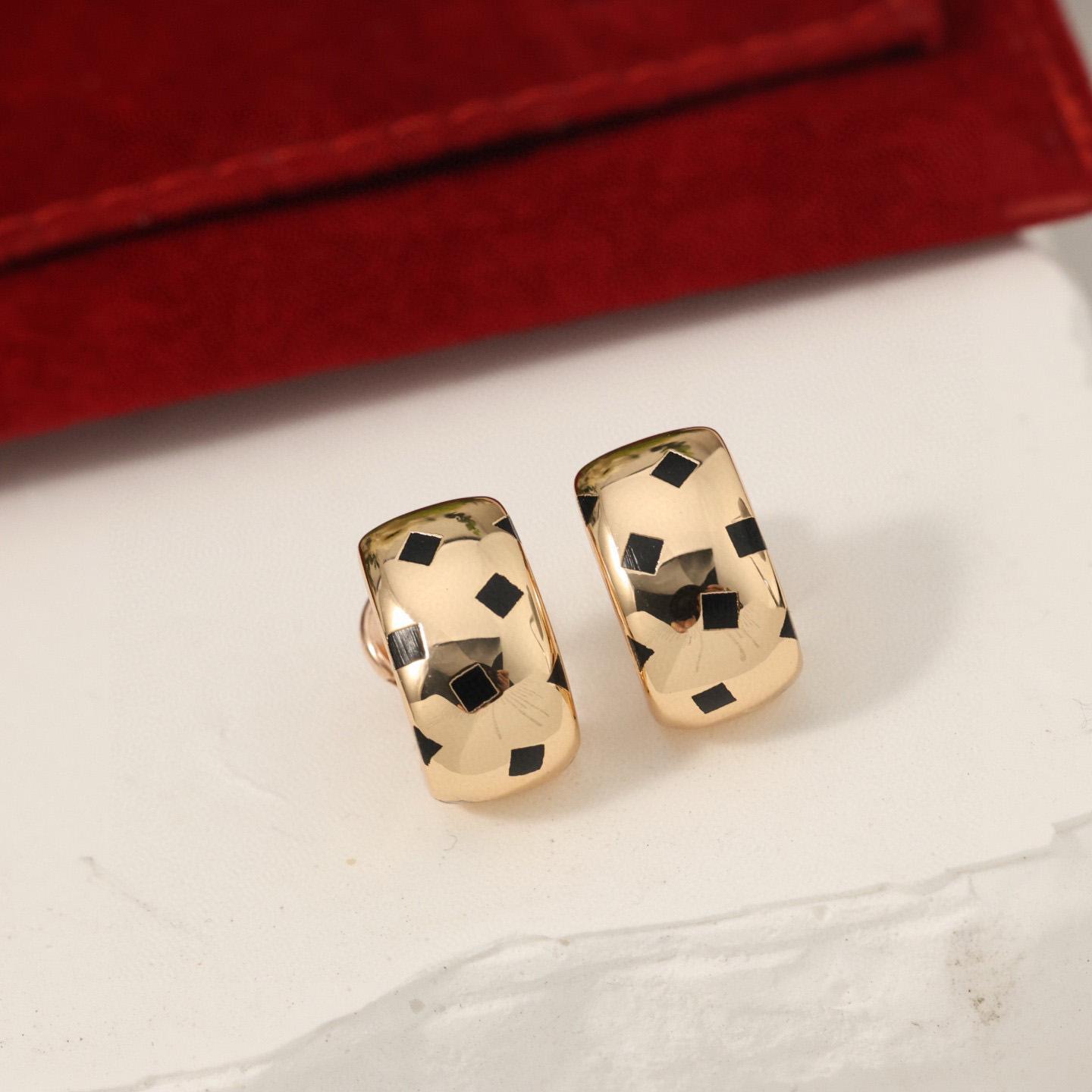 

Leopard Print Earrings 925 Silver Needle Non Allergic Sub Gold Material Thick Gold Electroplating Three Color Gift Earring розового золота