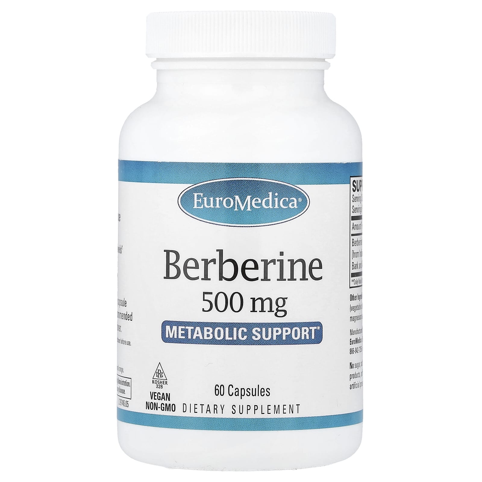 

EuroMedica, Berberine, 500 mg, 60 Capsules