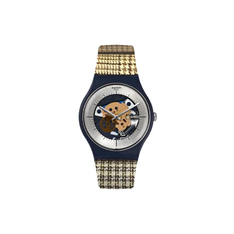 SWATCH Unisex 41mm Skeleton Watch SUON129 SUON129 Skeleton Dial