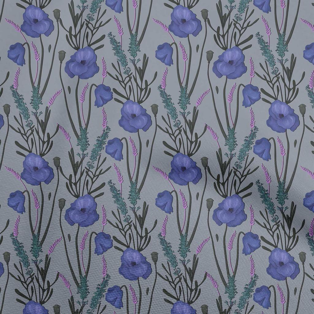 oneOone Cotton Flex Brown Fabric Floral Retro Dress Material Fabric Print Fabric By The Yard 40 Inch