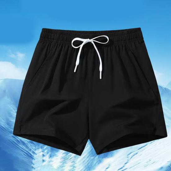 Pánské letní šortky Elastický pas Nastavitelná stahovací šňůrka Sportovní šortky s kapsami Jednobarevné Široké nohavice