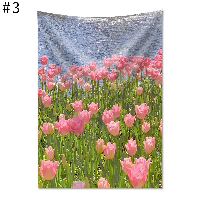 JIT Tulip Floral Tapestry Set Aesthetic NatureInspired Wall Decor Premium Durable Home Bedroom Living Room Essential for Serene