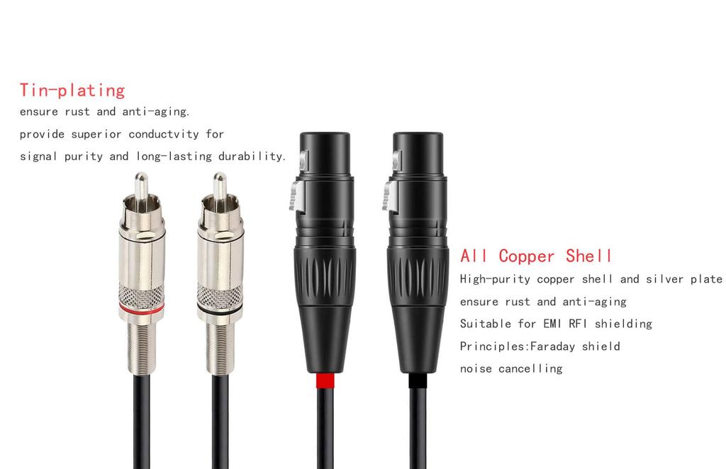 Ipovoq Xlr Rca Conversion Cable Rca Xlr Conversion Cable Rca Cannon Conversion 1M XLR Conversion Rca Cable Microphone Cable Xlr Male Rca Pin Xlr Cable