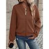 Spring and Autumn Women's New Fashion Checkered Zipper Round Neck Long Sleeve Coat for Women