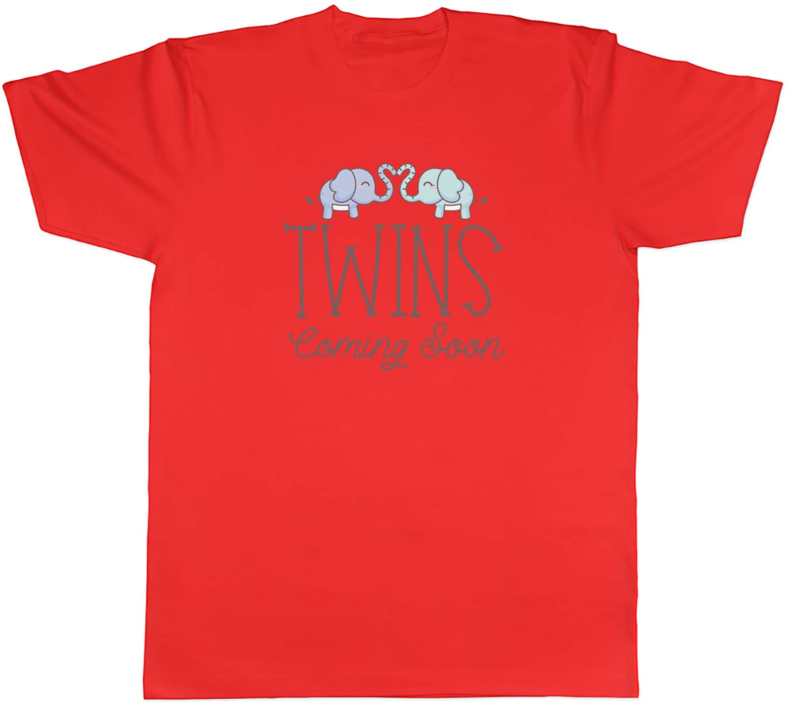 Twins Coming Soon Blue Green Unisexs TShirt Elephants AnnounceUnisext Unisex Tee S