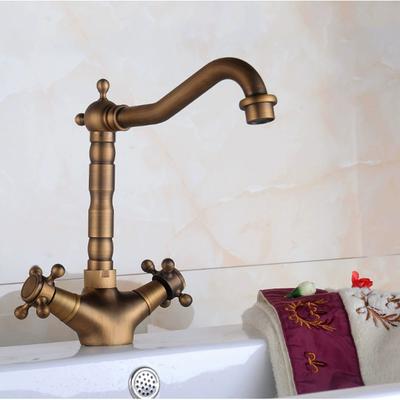 Waschbecken Armatur Badezimmer Waschbecken Armatur Drehbar Doppelgriff Küche Waschbecken Mischbatterie Armaturen Antik Voll Messing Armatur