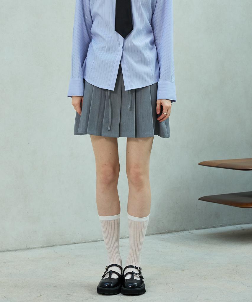 Alikim Dorothy Pleats Skirt Pants/Gray