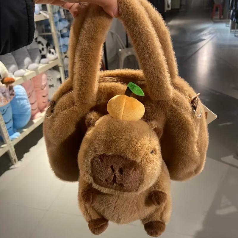 

Lovely Capybara Plush HandBag Kawaii Orange Capibara Toy Shoulder Bag Mobile Phone Bag Tote Bag Cute Children s Birthday Gift