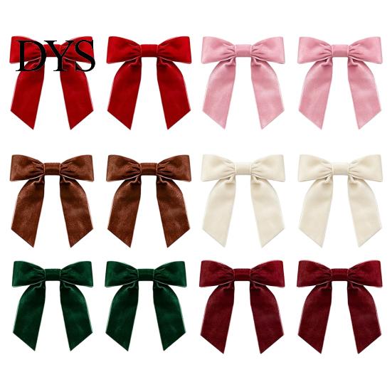 Party Background Ornaments 2Pcs Velvet Christmas Bows, Holiday Hanging Wall Decor for Tree Decorations Topper, Wedding Backdrop, Bridal Shower,