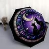1pc Stained Glass Cats Moon Night Umbrella with Plastic Handle,Suitable for All Seasons Home Travel Outdoor UmbrellaDD063