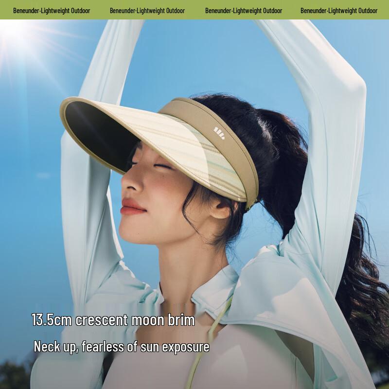 Beneunder Black Gel Topless UV Protection Sun Visor Hat for Women