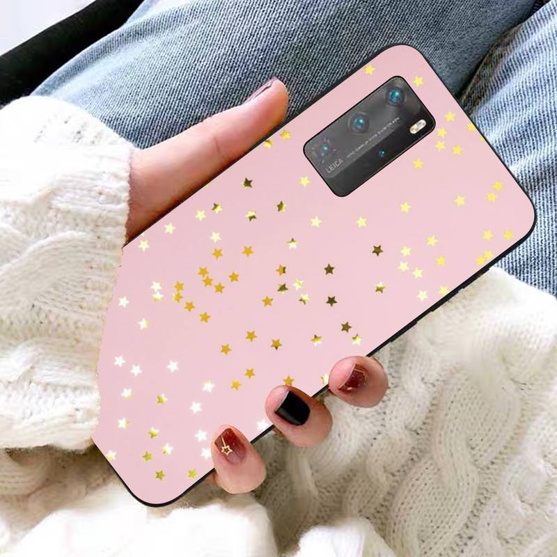 Rose Gold Pink Glitter Phone Case for Huawei P30 40 20 10 8 9 lite pro plus Psmart2019