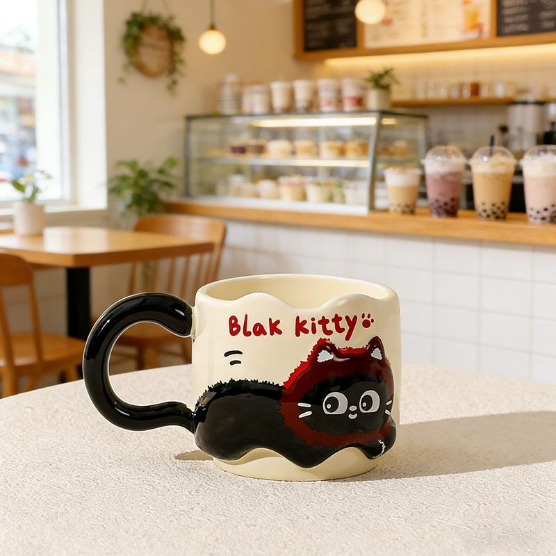 Birthday Gift Mug With Lid Spoon Cup High Value Girl Household Ceramic Drinking Cup Breakfast Coffee Cup