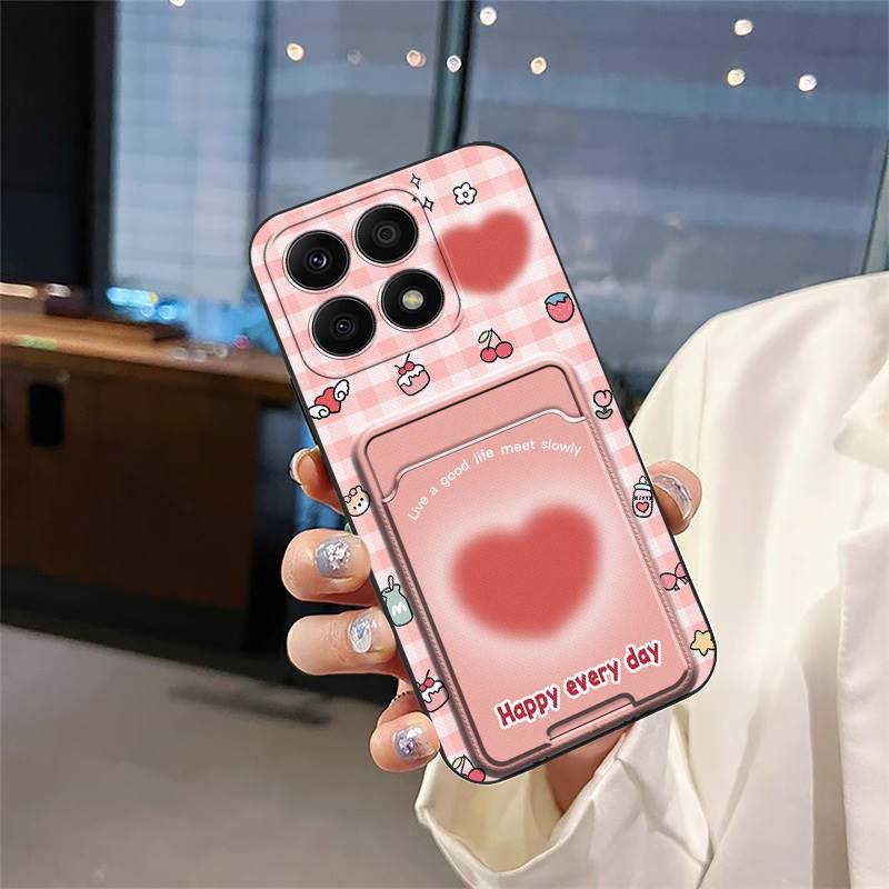 Shockproof Cartoon Phone Case For Honor X8a 4G Soft Case Cover Card Slot Silicone Protective Full Wrap Cute Back Cover