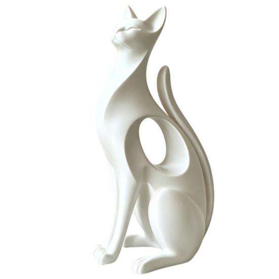 3D Printed Cat Figurine, Modern Geometric Cat Sculpture, Minimalist Art Decor for Entryway Desk Shelf, Cat Lover Home Gift