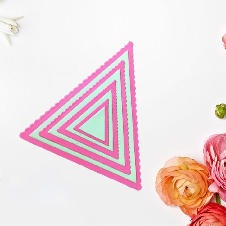 Triangular Cutting Dies Lace Embossing Die Cuts Stencil for Cardmaking DIY Alb