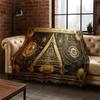 Freemasonry Eye of Providence Evil Eye Nazar Eye of Horus Flannel Blanket Throw Blanket for Bedroom Living Room Bed Travel Gift