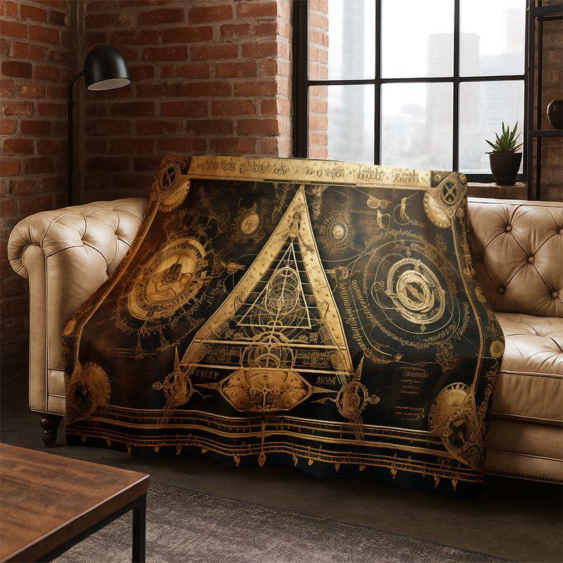 Freemasonry Eye of Providence Evil Eye Nazar Eye of Horus Flannel Blanket Throw Blanket for Bedroom Living Room Bed Travel Gift